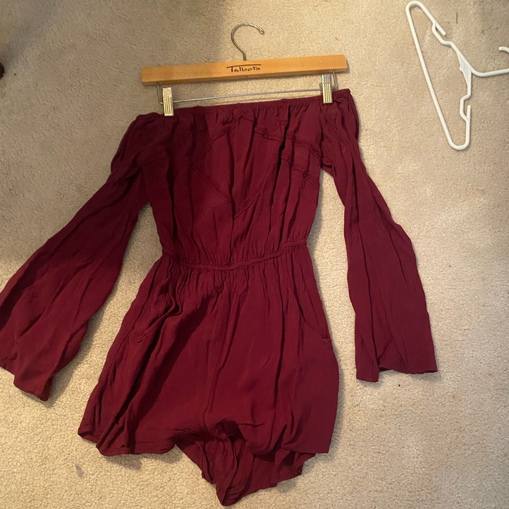Maroon Romper with Pockets